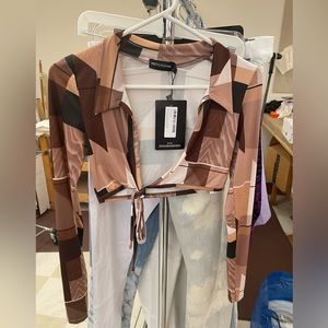 Pretty Little Thing Abstract Crop Top